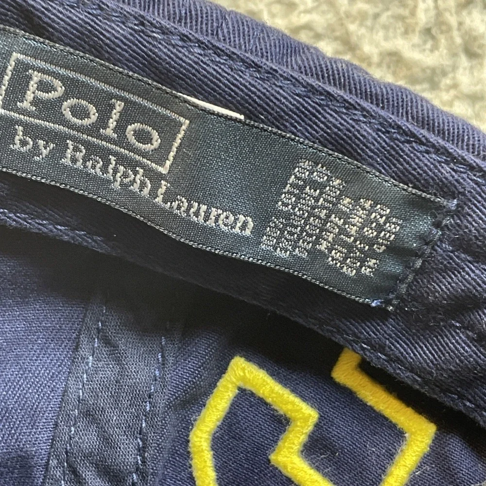 VINTAGE Ralph Lauren Polo Hat Cap Strap Back Blue Big Pony Kids‎ Boys Youth Golf